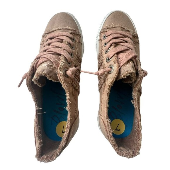 BLOWFISH Dusty PINK Canvas Tennis Shoes - Slip On Women's - Size 7 - Picture 6 of 7